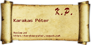Karakas Péter névjegykártya